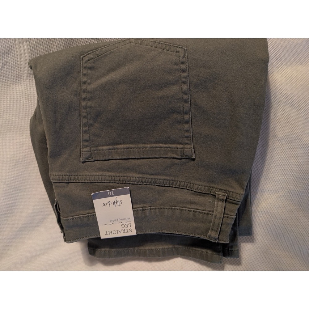 Style & Co Pants Womens 18 olive green Straight Leg